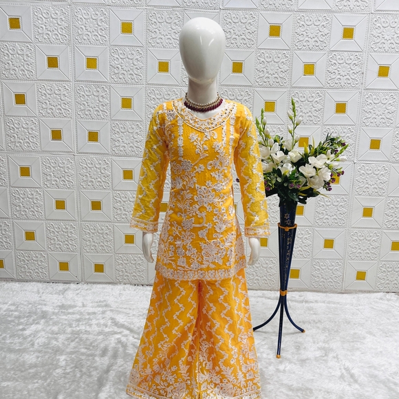 Girl Kid Dress with White Embroidery